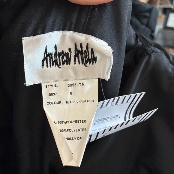 Andrew Adela black strapless gown size 8 - Picture 2 of 2